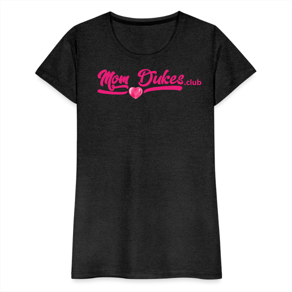 Mom Dukes.Club Women’s Premium T-Shirt (Pink Letters) - charcoal grey