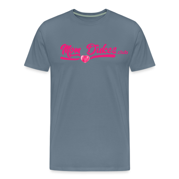 MomDukes.Club Men's Premium T-Shirt UNISEX (Pink Letters) - steel blue
