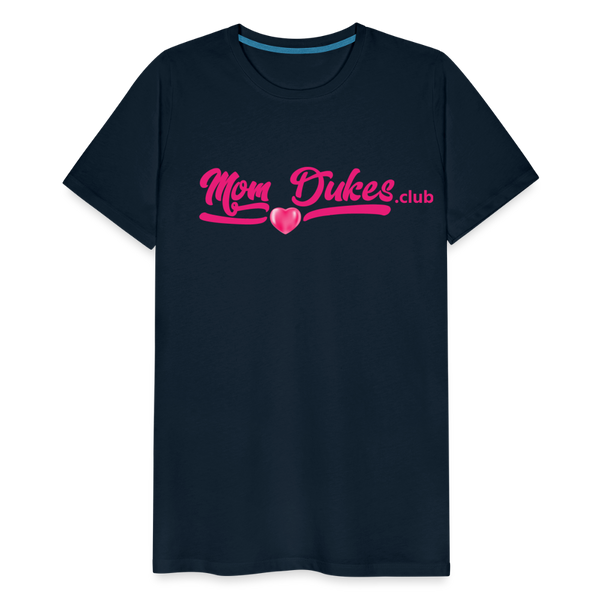 MomDukes.Club Men's Premium T-Shirt UNISEX (Pink Letters) - deep navy