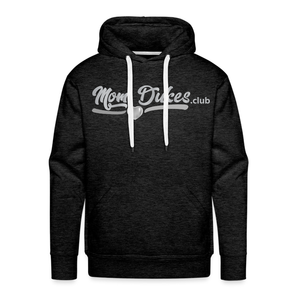 Mom Dukes MENS UNISEX Premium Hoodie (Silver Letters) - charcoal grey