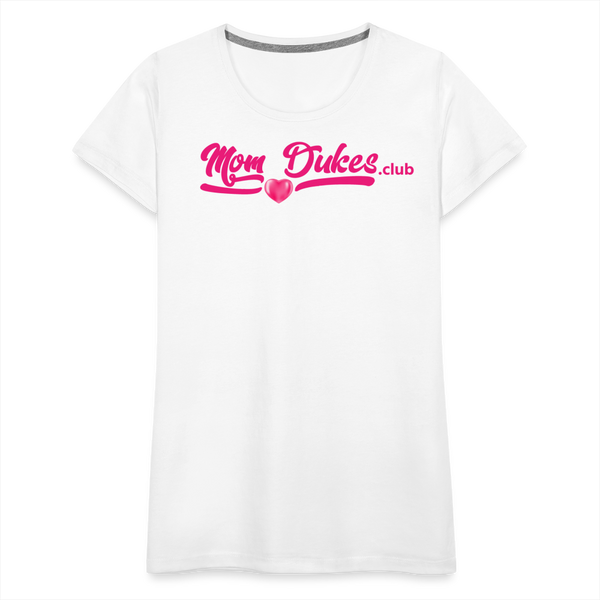 Mom Dukes.Club Women’s Premium T-Shirt (Pink Letters) - white