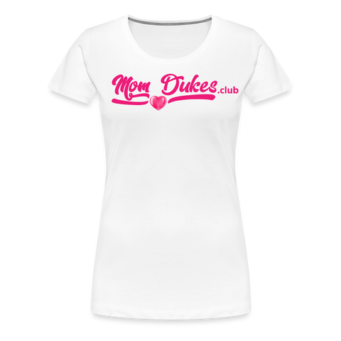 Mom Dukes.Club Women’s Premium T-Shirt (Pink Letters) - white