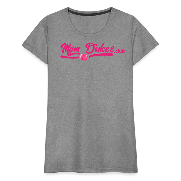 Mom Dukes.Club Women’s Premium T-Shirt (Pink Letters) - heather gray