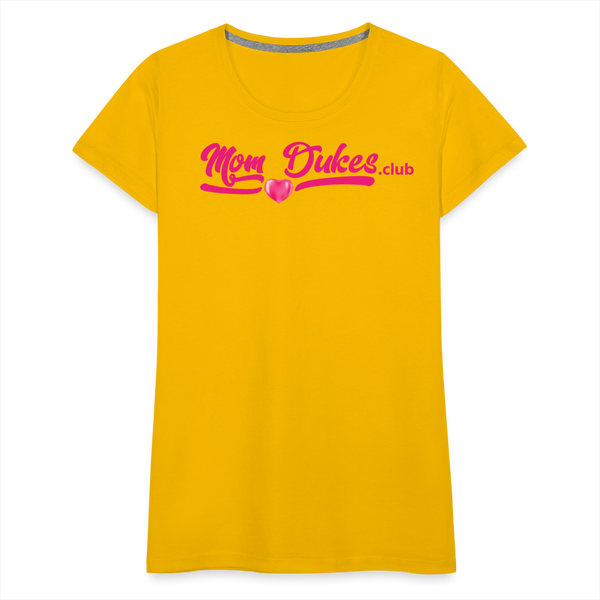 Mom Dukes.Club Women’s Premium T-Shirt (Pink Letters) - sun yellow