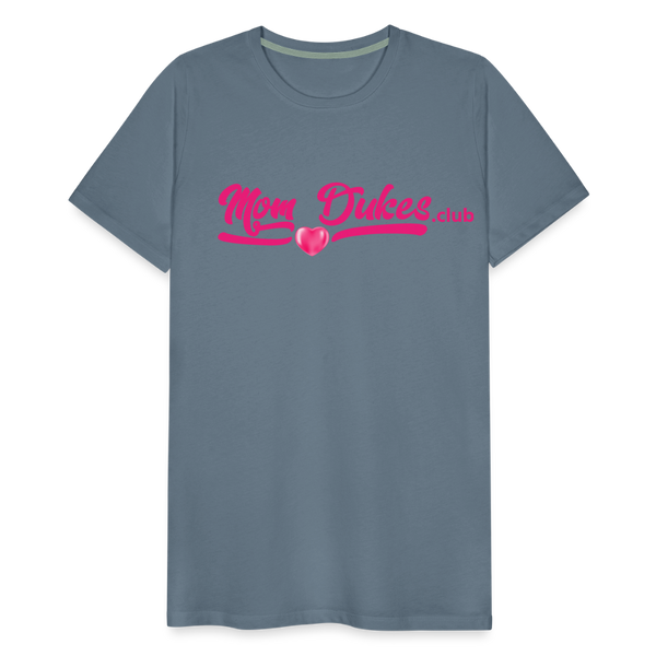 MomDukes.Club Men's Premium T-Shirt UNISEX (Pink Letters) - steel blue