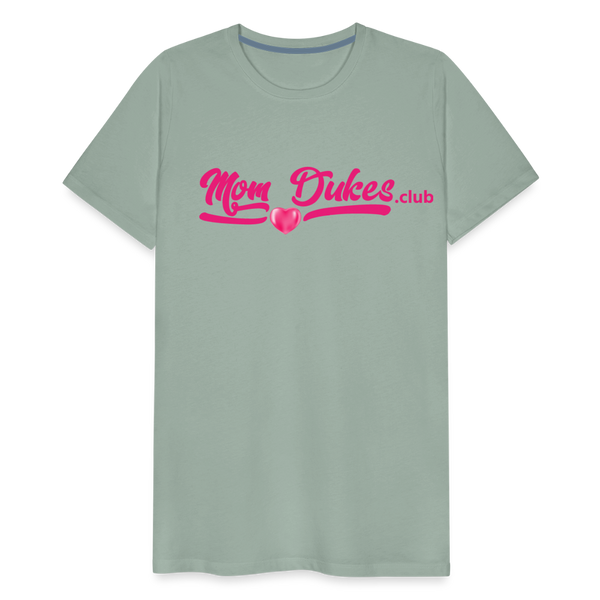MomDukes.Club Men's Premium T-Shirt UNISEX (Pink Letters) - steel green