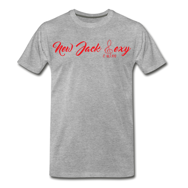 New Jack Sexy Unisex Premium T-Shirt (Red Letters) - heather gray